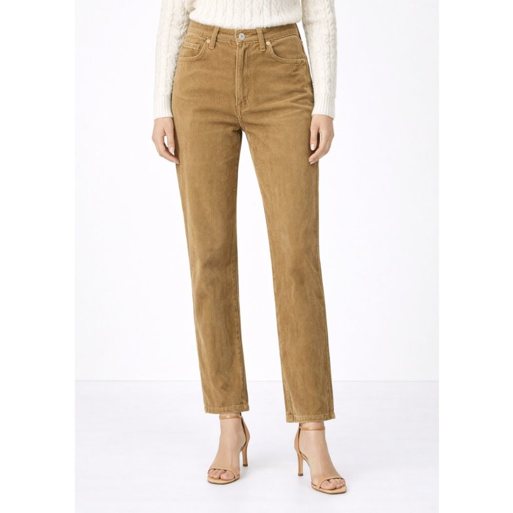 Aritzia Denim Forum Joni Pants Women's 27 Tan Corduroy High Rise‎ Loose Casual